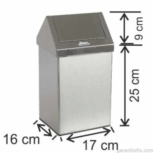 Garanti Metal 1301 Çatı Kapaklı Çöp Kovası (6 Litre) ürün görseli 1