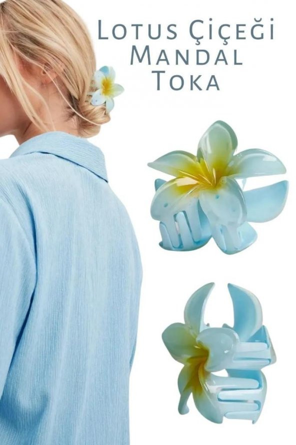 LOTUS MANDAL SAÇ TOKASI AKRİLİK PARLAK (MAVİ) ürün görseli 1