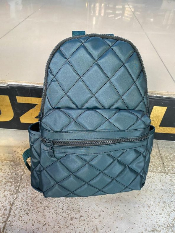 DZC KUZENLER AVM Kadın Kapitone Su Geçirmez Kumaş Sırt Çantası Mor Renk ürün görseli 1