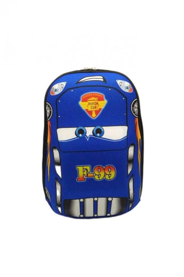 kreş & Anaokulu Çocuk Sırt okul Çantası cars f99(mavi) 3-6 Yaş 5d Kabartmalı 33CM formula ürün görseli 1