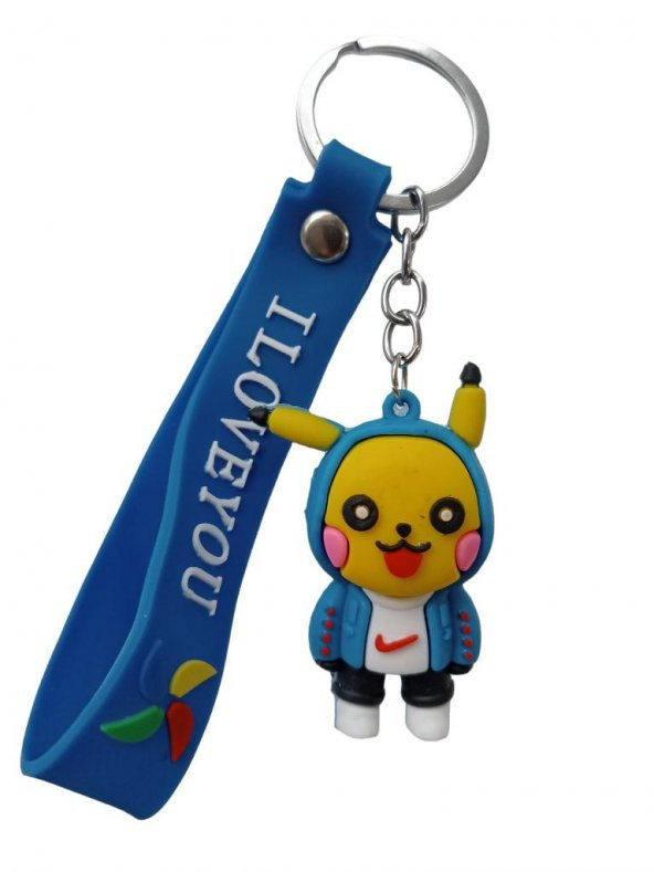 DZC KUZENLER AVM PİKACHU Karikatür Anime Figür PVC Bebek Anahtarlık Çanta Anahtarlık Süsü ürün görseli 1