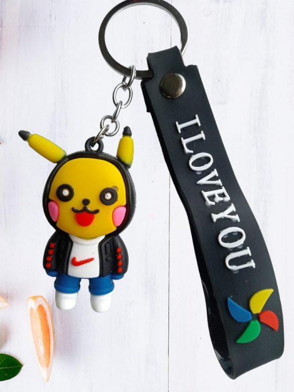 DZC KUZENLER AVM PİKACHU Karikatür Anime Figür PVC Bebek Anahtarlık Çanta Anahtarlık Süsü ürün görseli 1