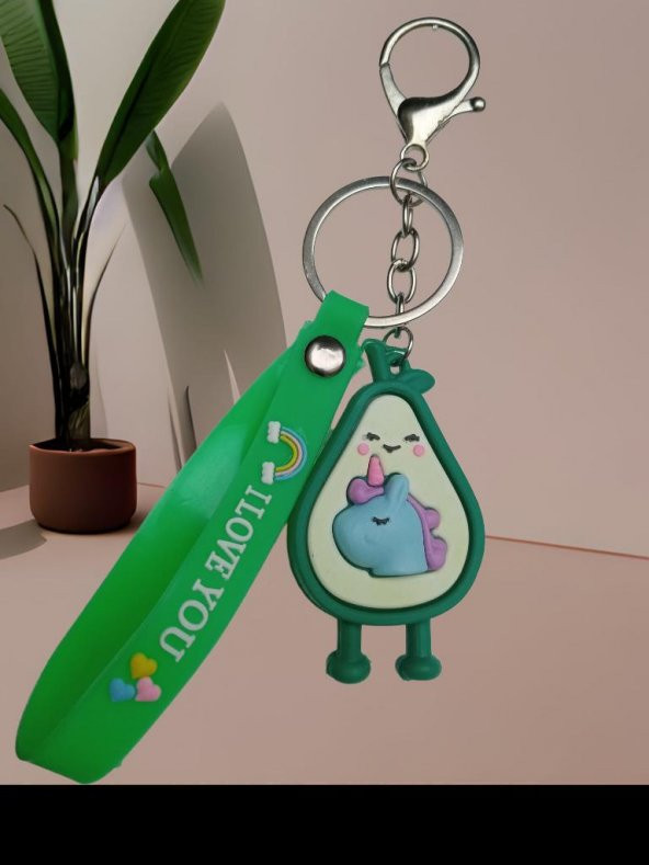DZC KUZENLER AVM AVAKADO UNİCORN Karikatür Anime Figür PVC Bebek Anahtarlık Çanta Anahtarlık Süsü ürün görseli 1
