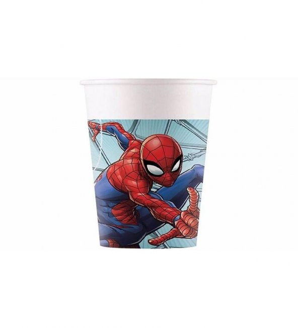 DZC KUZENLER AVM Spiderman Bardak 8 ADET PLASTİK KARTON BARDAK OYUN EĞLENCE PARTİ MALZEMELERİ OYUNCAK ürün görseli 1