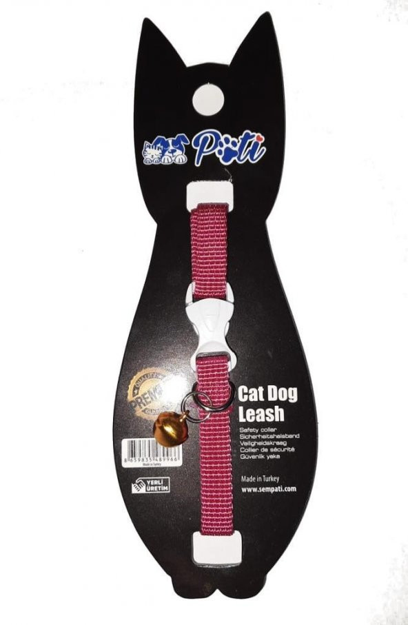Pati Yavru Köpek ve Kedi Boyun Tasması (Ayarlanabilir) Düz Fuşya ürün görseli 1