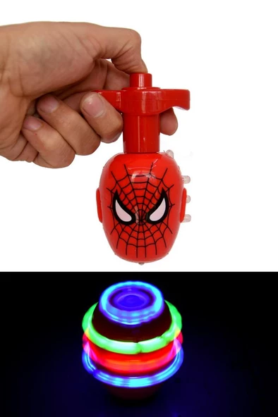 DZC KUZENLER AVMSpiderman Örümcek Adam Topaç Fırıldak Işıklı Müzikli Oyuncak KARAKTER ürün görseli 1