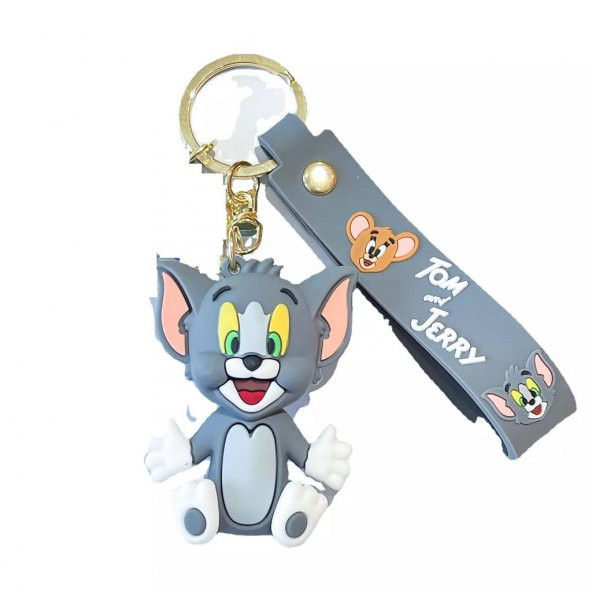DZC KUZENLER AVM Tom ve Jerry Karikatür Anime Figür PVC Bebek Anahtarlık Çanta Anahtarlık Süsü ürün görseli 1