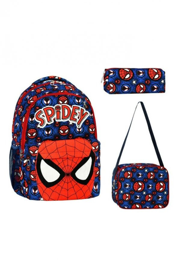 DZC KUZENLER AVM İLK OKUL SPIDERMAN ÇOCUK SIRT SIRT ÇANTASI 3LÜ TAKIM SET DAYANIKLI SU GEÇİRMEZ ürün görseli 1