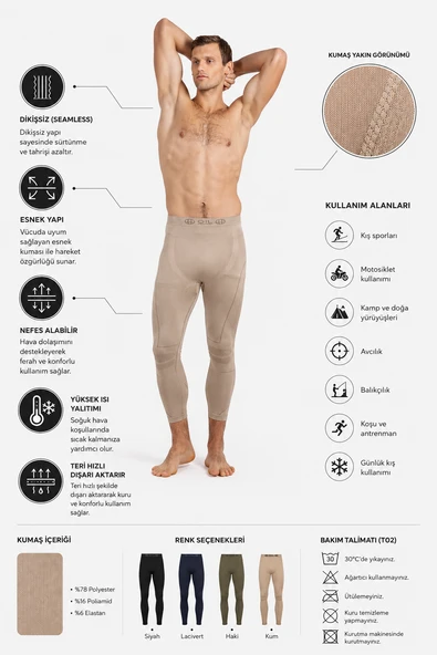 Oil Company Kum Unisex Termal İçlik Alt Seamless III. Seviye Pro ürün görseli 1
