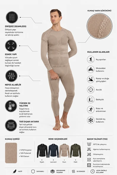Oil Company Kum Unisex Termal İçlik Üst Seamless III. Seviye Pro ürün görseli 1