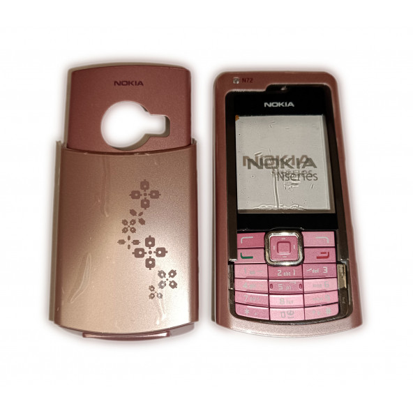 Nokia N72 Kapak Nokia N72 uyumlu Pembe Kapak ön Kapak Arka Kapak Tuş Takımı ürün görseli 1