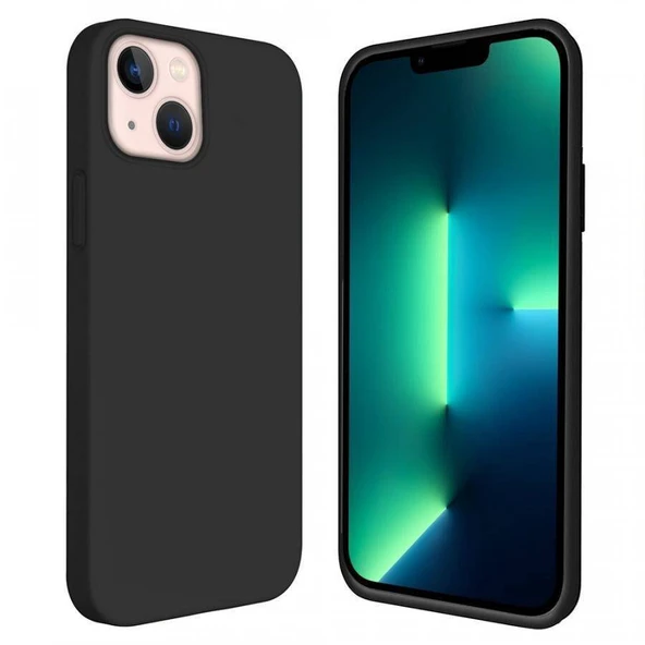 Apple iPhone 15 Plus 6.7'' İçi Kadife Silikon Kılıf Siyah ürün görseli 1
