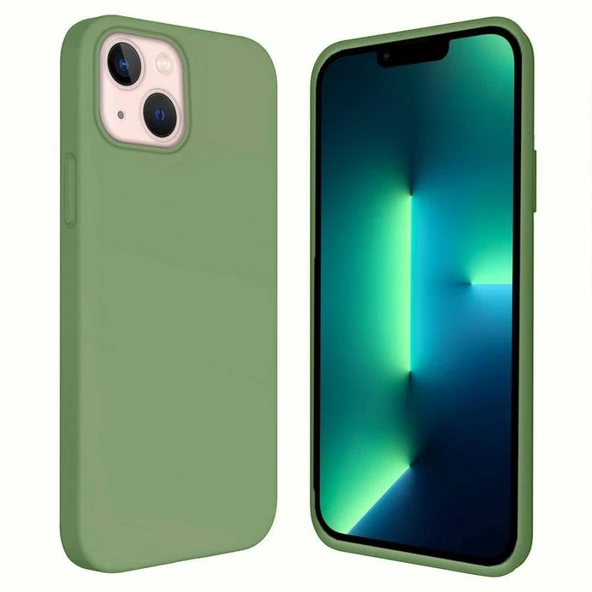 Apple iPhone 15 Plus 6.7'' İçi Kadife Silikon Kılıf Yeşil ürün görseli 1