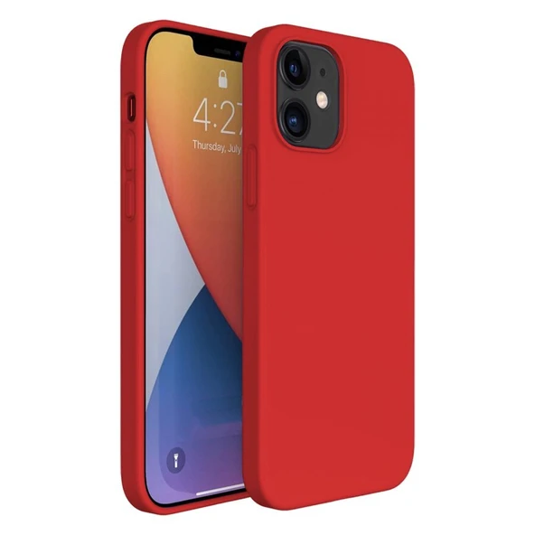 Apple iPhone 15 6.1'' İnce Mat Silikon Kılıf Kırmızı ürün görseli 1