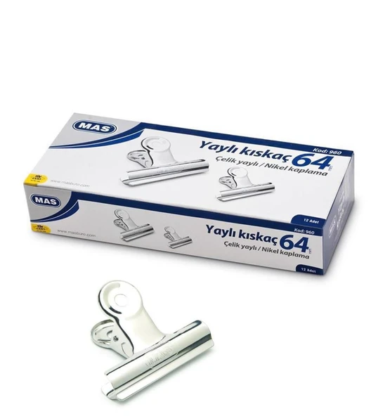 MAS KISKAC METAL BEYAZ YAYLI 64mm 12 LI KUTU (960) ürün görseli 1