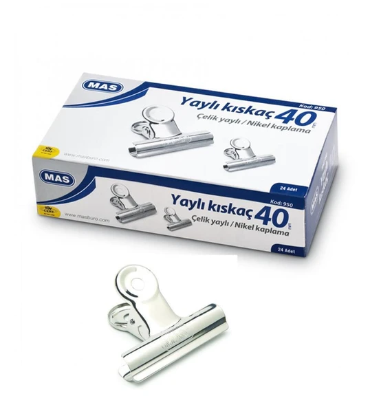 MAS KISKAC METAL BEYAZ YAYLI 40mm 24 LU KUTU (950) ürün görseli 1