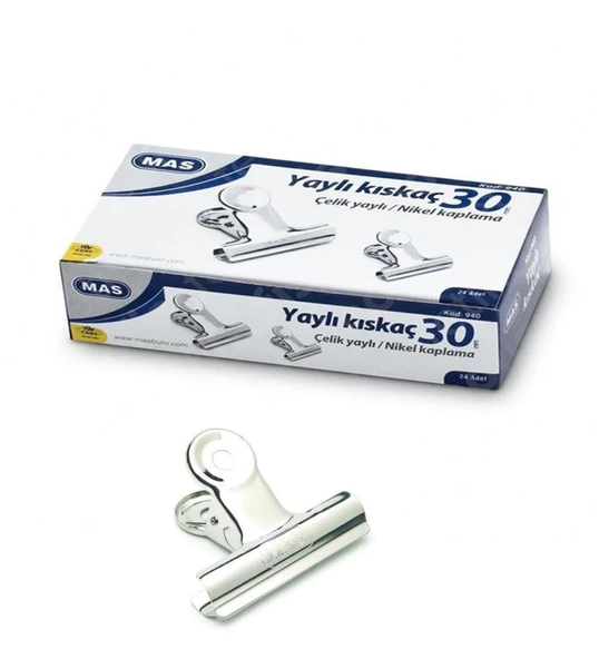 MAS KISKAC METAL BEYAZ YAYLI 30mm 24 LU KUTU (940) ürün görseli 1