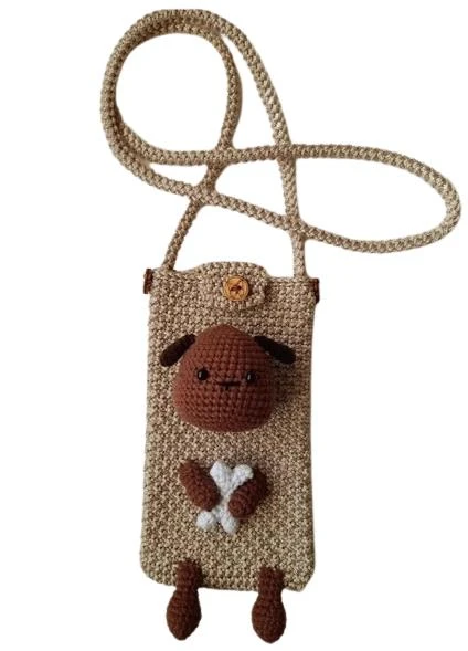 Amigurumi Köpekli Telefon Çantası ürün görseli 1