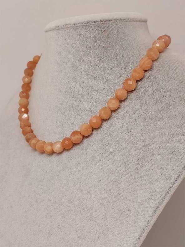 Güneş Taşı Faset Kesim Kolye 8mm (Sabit Klipsli) (42530) ürün görseli 1