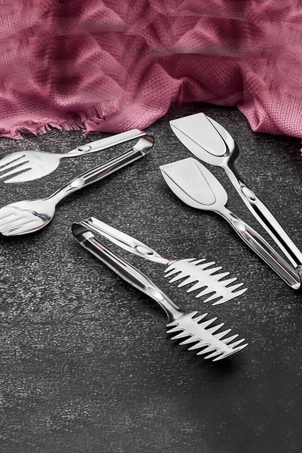 Paslanmaz Çelik Maşa Set 3 Parça 24cm - Resim 2