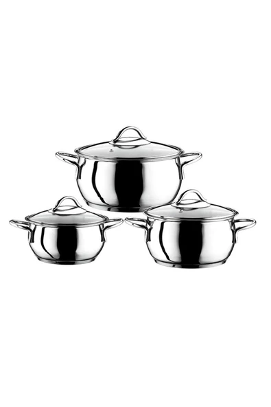 Evimsaray 6 Parça Şevval Mini Tencere Seti S-1161 Sade ürün görseli 1