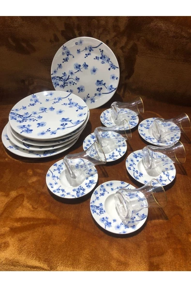 BUENOS Porselen 18 Parça Pasta Ve Çay Seti - Resim 2