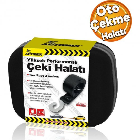 Araba Araç Otomobil Oto Spanzet Sapan Çeki Halatı Çantalı Lüx Tip 3 TON ürün görseli 1