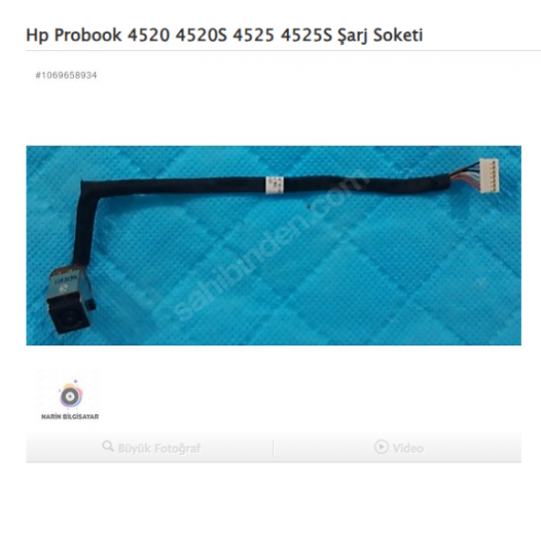Hp Probook 4520 4520S 4525 4525S Şarj Soketi ürün görseli 1