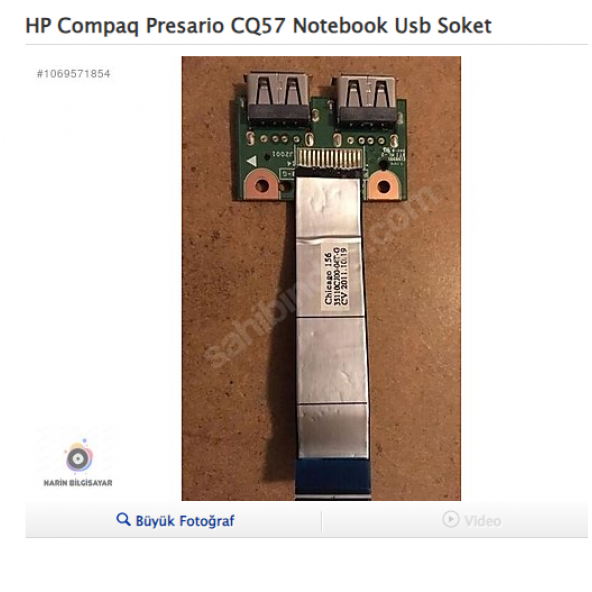 HP Compaq Presario CQ57 Notebook Usb Soket ürün görseli 1