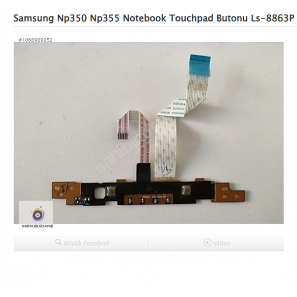 Samsung Np350 Np355 Notebook Touchpad Butonu Ls-8863P ürün görseli 1