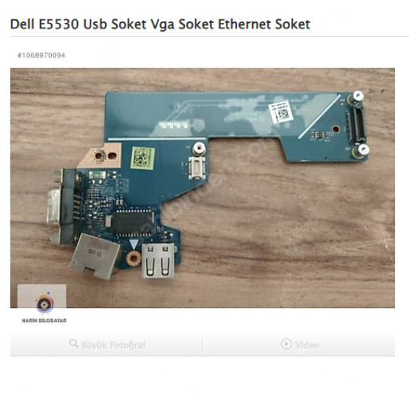 Dell E5530 Usb Soket Vga Soket Ethernet Soket ürün görseli 1
