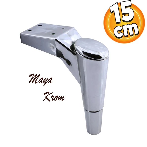 Maya Lüks Mobilya Kanepe Sehpa Tv Ünitesi Koltuk Ayağı 15 Cm Krom Baza Ayakları ürün görseli 1