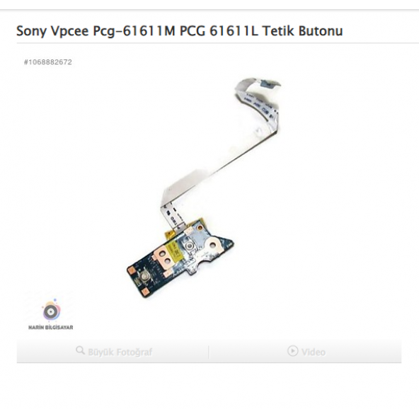 Sony Vpcee Pcg-61611M PCG 61611L Tetik Butonu ürün görseli 1