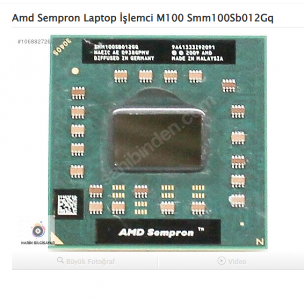 Amd Sempron Laptop İşlemci M100 Smm100Sb012Gq ürün görseli 1