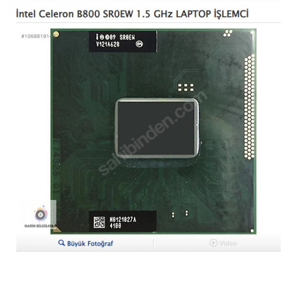 İntel Celeron B800 SR0EW 1.5 GHz LAPTOP İŞLEMCİ ürün görseli 1