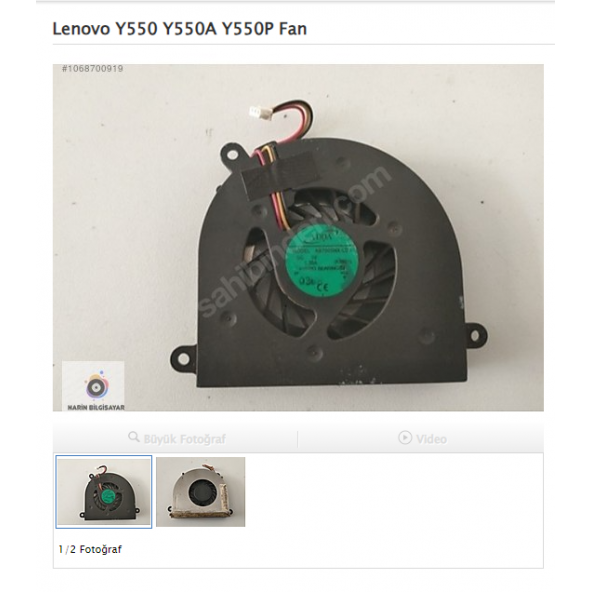 Lenovo Y550 Y550A Y550P Fan ürün görseli 1