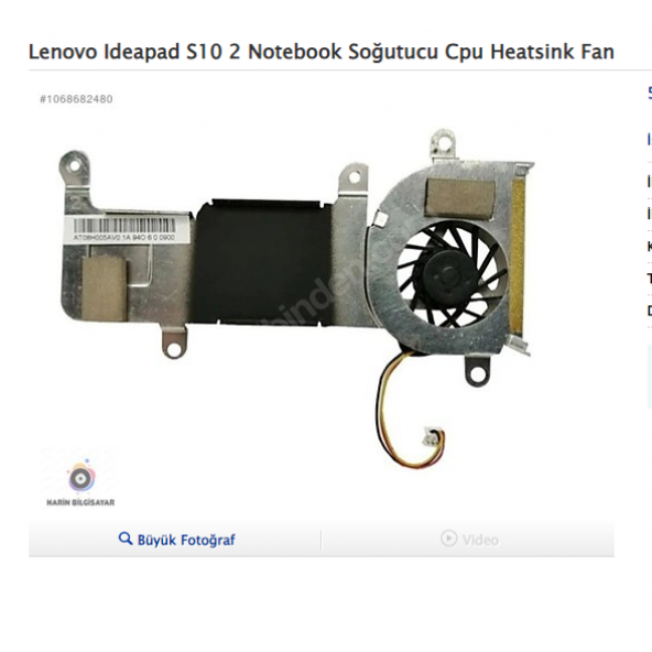 Lenovo S10-2 FAN ürün görseli 1