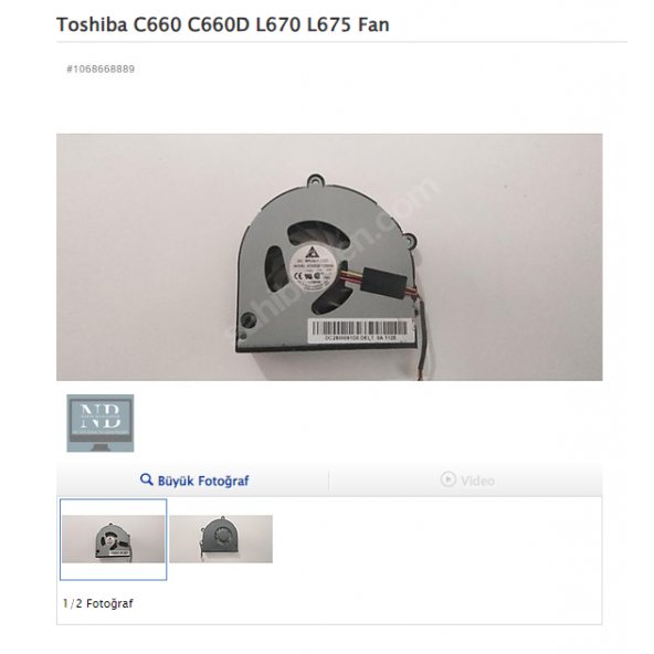 Toshiba C660 C660D L670 L675 Fan ürün görseli 1