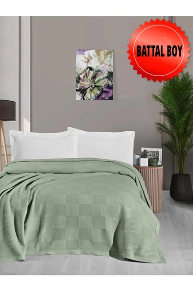 Waflle Desenli Pike Battaniye %100 Pamuk Kalın İplik Yumuşak Battal Boy 240 x 260 ürün görseli 1