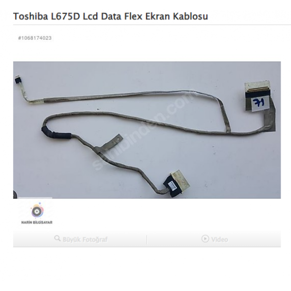 Toshiba L675D Lcd Data Flex Ekran Kablosu ürün görseli 1
