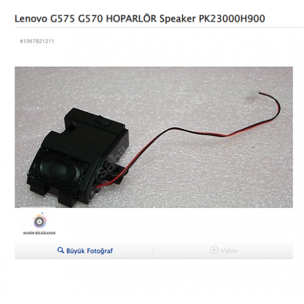 Lenovo G575 G570 HOPARLÖR Speaker PK23000H900 ürün görseli 1