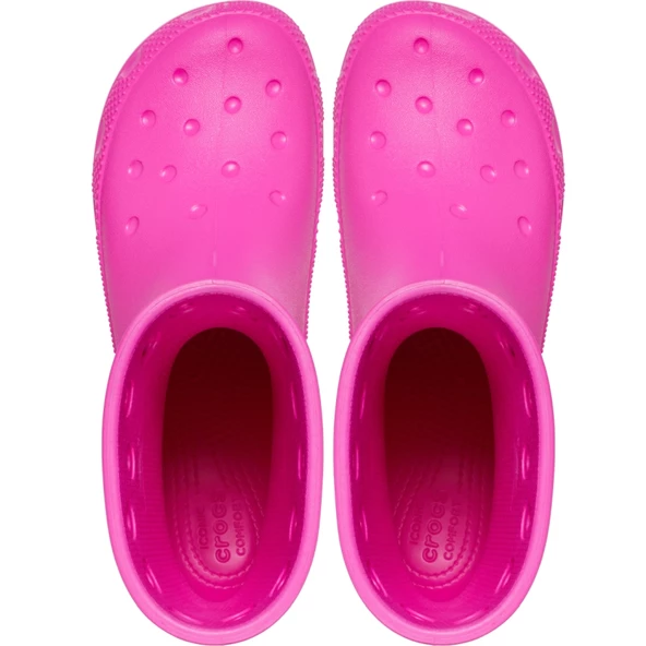 Crocs Classic Boot Çocuk Yağmur Botu 208544-6UB Pembe - Resim 3