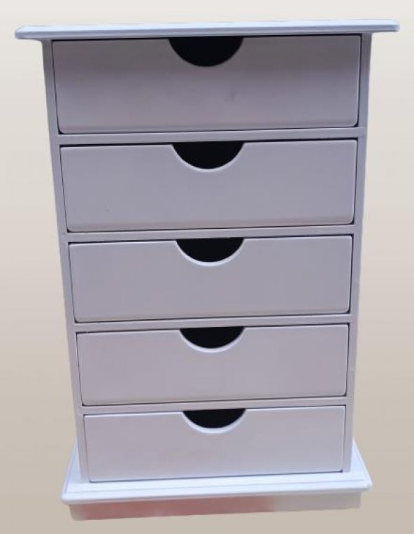 Hobi ERDL 90276 Dekoratif Takı Şifonyer Ahşap MDF Parlak Beyaz  CNC MODEL El Yapı ürün görseli 1