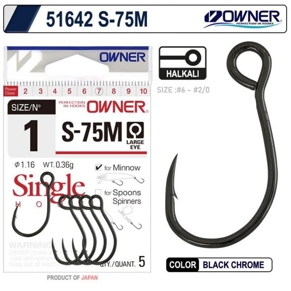 Owner 51642 S-75m Black Chrome İğne ürün görseli 1