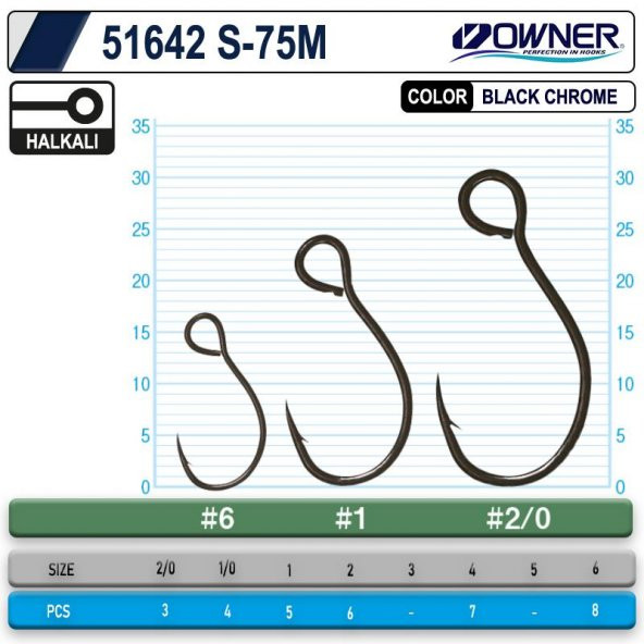 Owner 51642 S-75m Black Chrome İğne - Resim 2