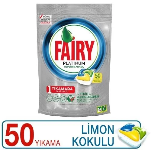 Fairy Platinum Hepsi 1 Arada Bulaşık Makinesi Tableti 43 Yıkama ürün görseli 1