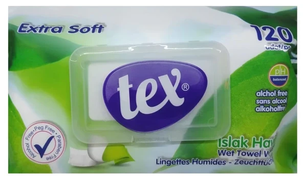 Tex Kapaklı Islak Mendil-Havlu 120 Li ürün görseli 1