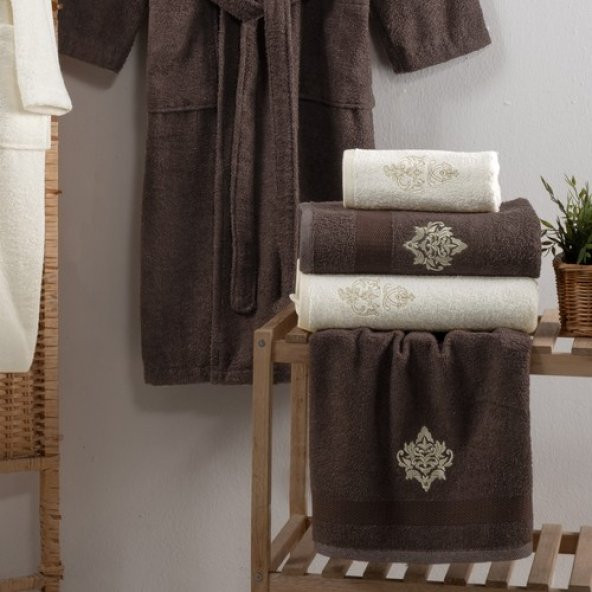Schafer Rossi Banyo Seti-6 Parça-Kahve - Resim 2