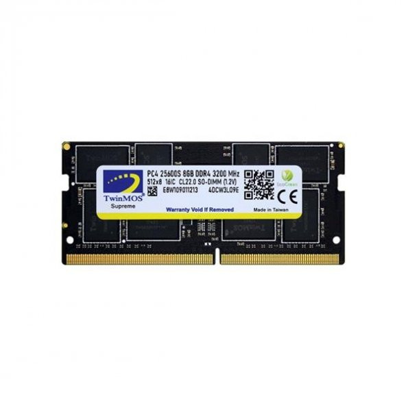 Twinmos MDD48GB3200N 8 GB DDR4 3200 MHz CL19 Notebook Ram ürün görseli 1