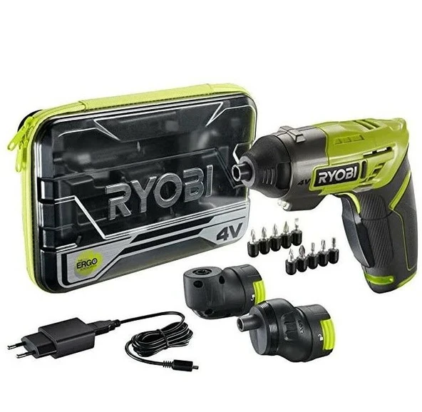 RYOBI ERG0-A2 Akülü Tornavida - 4V (Lion) Köşe + Ofset Başlık Setli 1.5 Ah ürün görseli 1